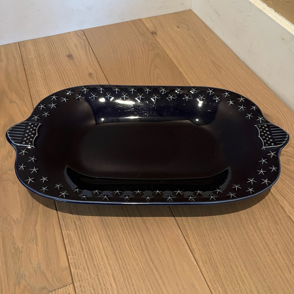 Longaberger Blue Ceramic Serveware Dish